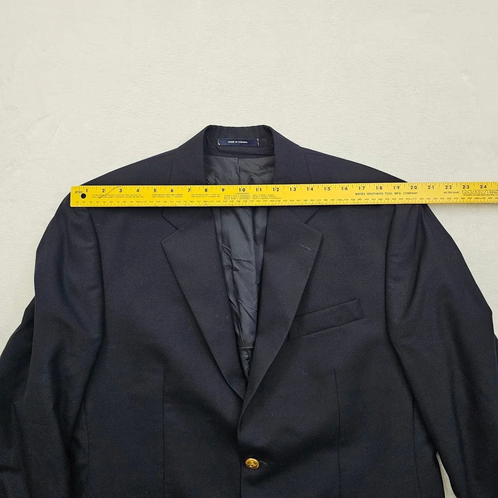 Chaps Ralph‎ Lauren Blazer Mens 42L Navy Blue Wool Gold Crest Buttons Preppy Ivy